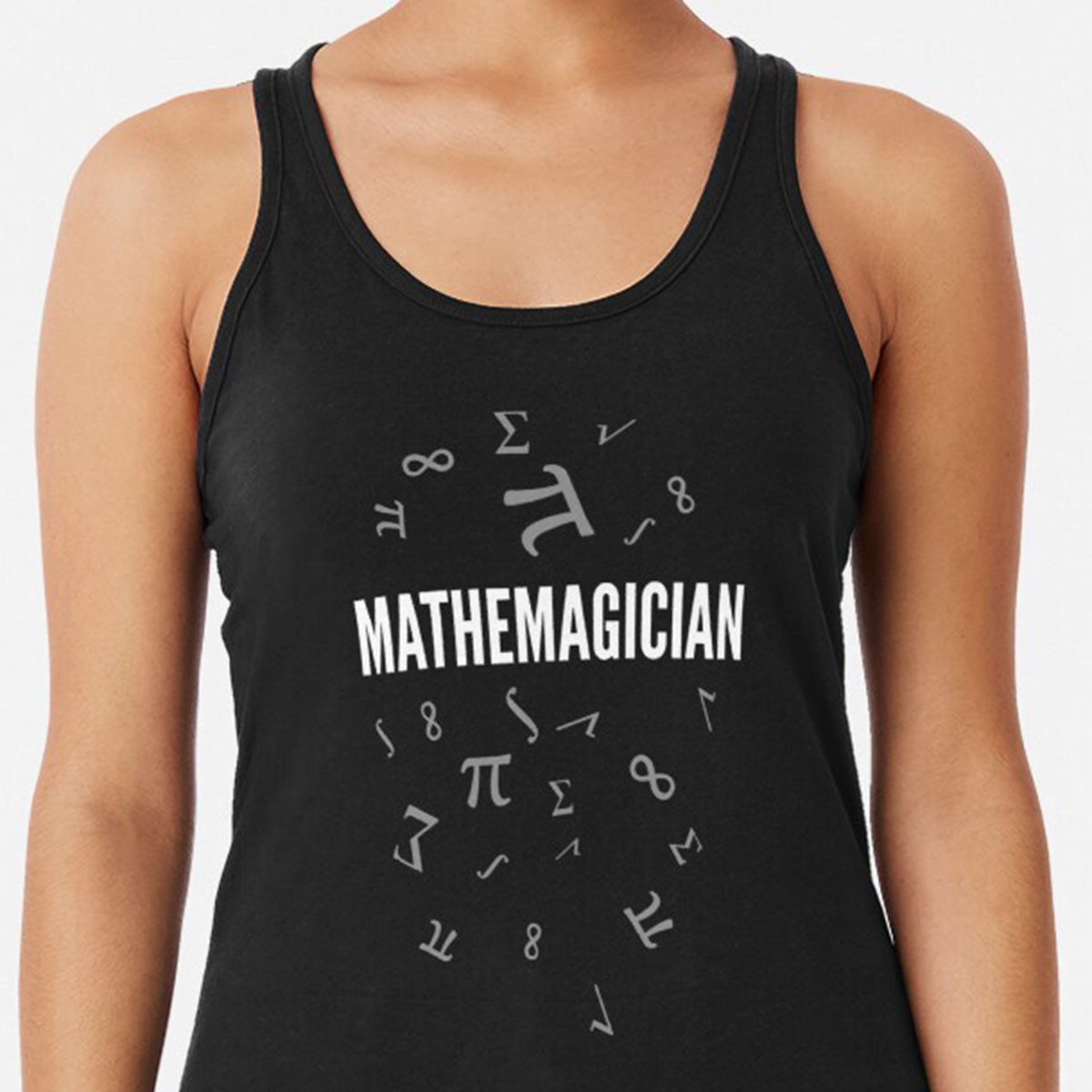 Mathemagician!  Crunching Numbers Like a Superhero! Racerback Tank Top by NTK Apparel