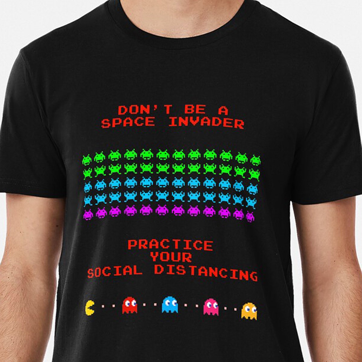 Don't be a Space Invader - Practice Social Distancing Premium T-Shirt by NTK Apparel