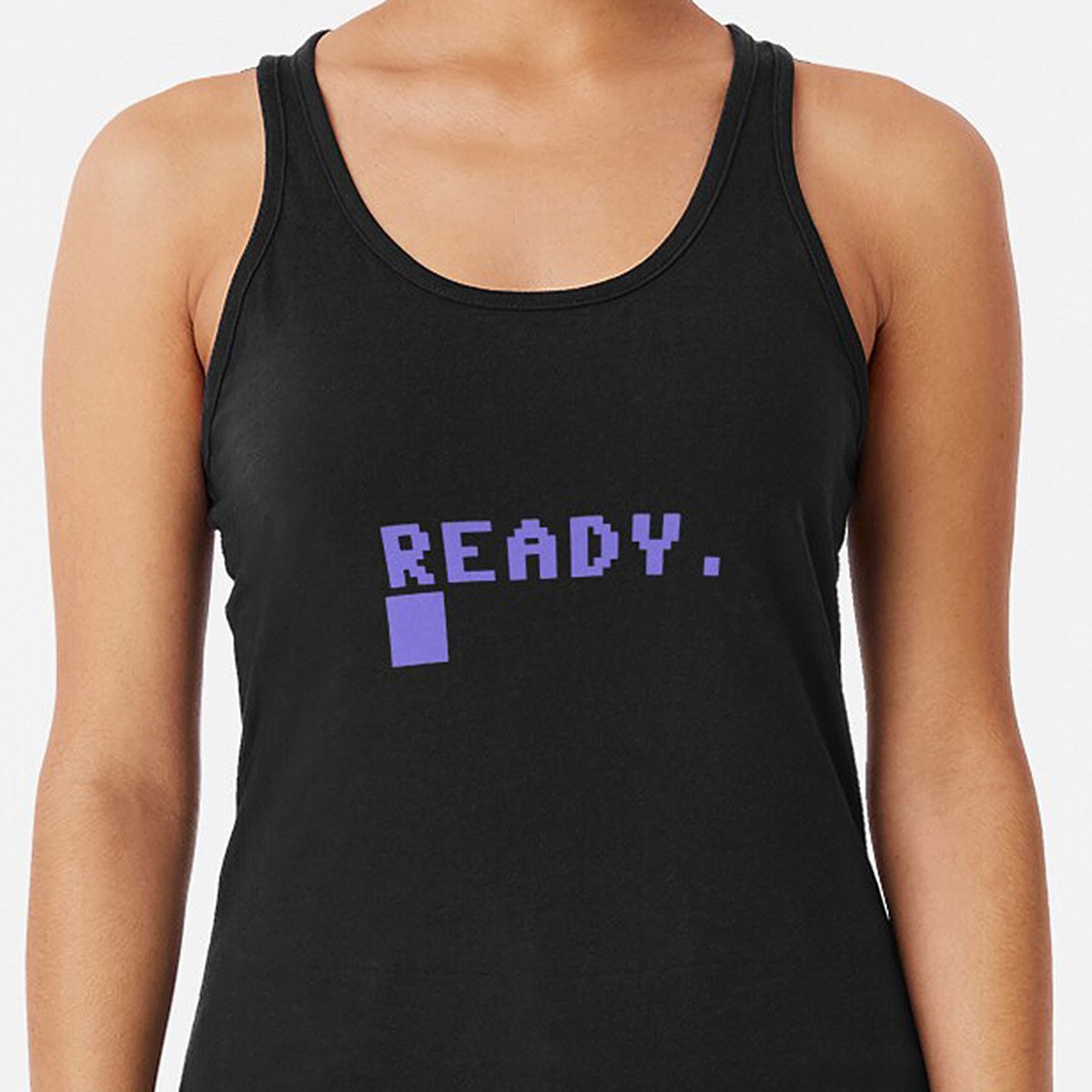 Commodore C64 Ready Prompt Raceback Tank Top by NTK Apparel
