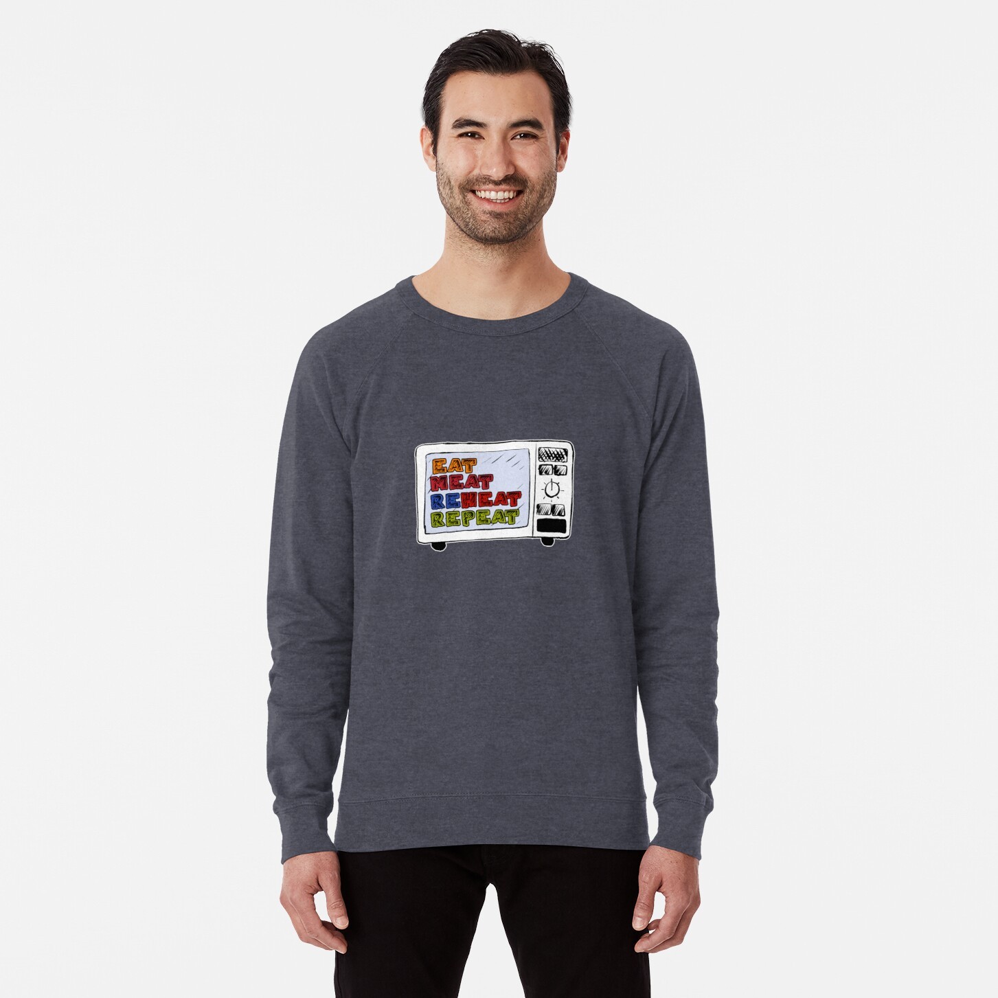 Eat Meat Reheat Repeat Lightweight Sweatshirt - 