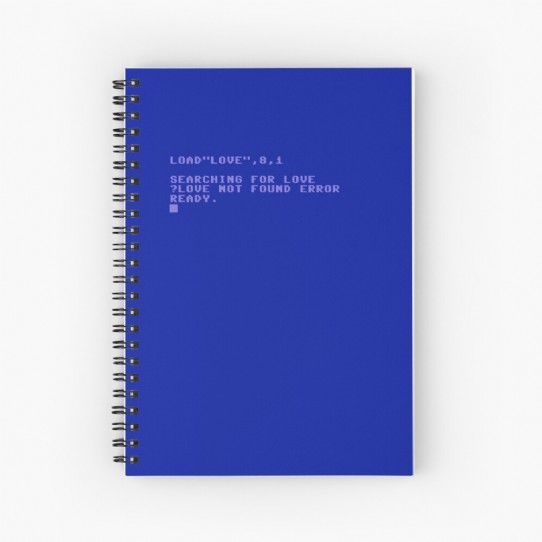 Commodore C64 Load Error - Love Not Found  Spiral Notebook