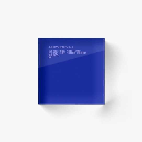 Commodore C64 Load Error - Love Not Found  Acrylic Block 