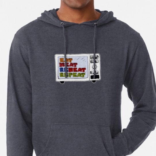 Eat Meat Reheat Repeat Lightweight Hoodie